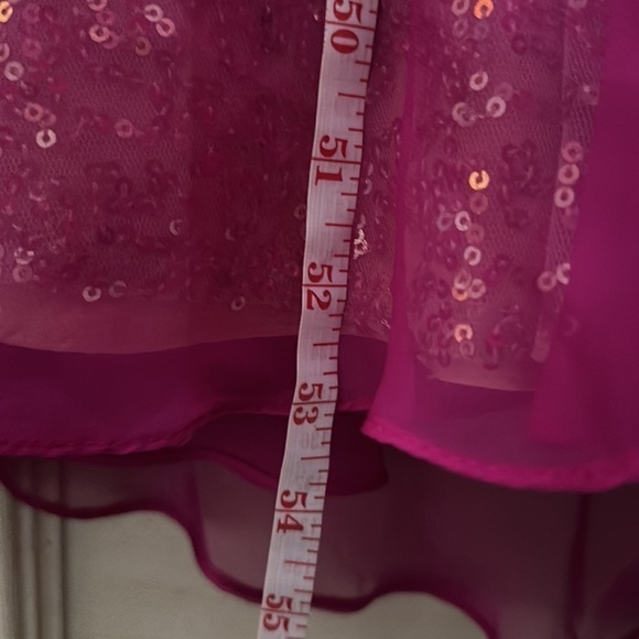 La Femme Magenta Paradise Embellished Layered-Skirt Sweetheart Gown - Picture 14 of 16